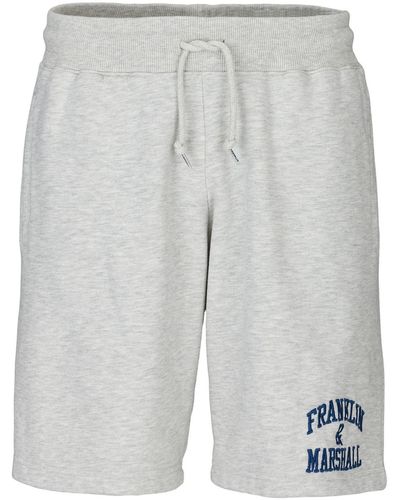 Franklin & Marshall Sweatshorts Baumwollshorts aus reiner Baumwolle - Grau