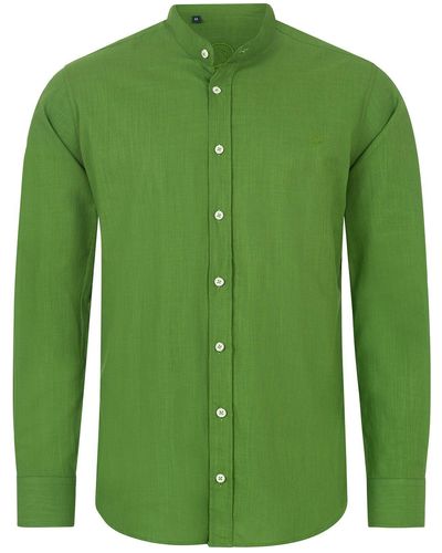 Indumentum Leinenhemd Hemd Leinen-Optik H-321 - Grün