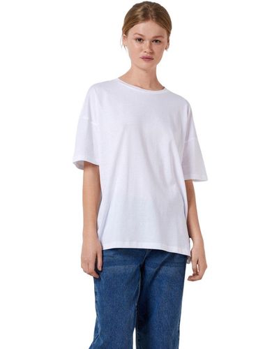 Noisy May T-Shirt NMIDA (1-tlg) aus Baumwolle - Weiß