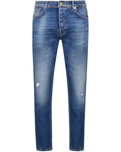 Goldgarn 5-Pocket- Jeans RHEINAU I RELAXED CROPPED (1-tlg) - Blau
