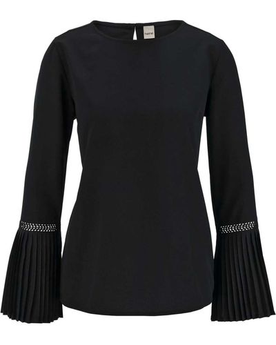 heine Shirtbluse Bluse mit Volants, schwarz