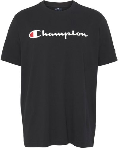 Champion Classic Crewneck T-Shirt large Logo - Schwarz