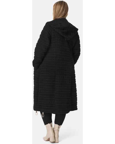 Kekoo Langmantel Mantel Übergangsmantel aus leichtem Baumwollmischgewebe - Schwarz