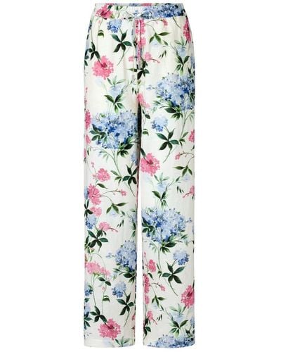 Rich & Royal Stoffhose printed linen pants sustainable - Weiß