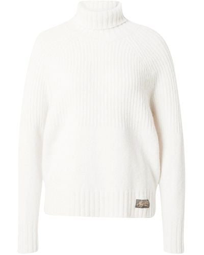 Superdry Strickpullover (1-tlg) Plain/ohne Details - Weiß