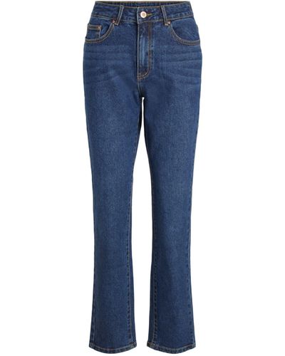 Vila Bootcut-Jeans (1-tlg) Plain/ohne Details - Blau