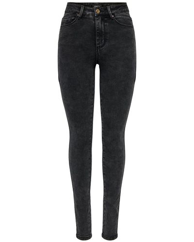 ONLY Skinny-fit-Jeans Royal (1-tlg) Plain/ohne Details - Schwarz