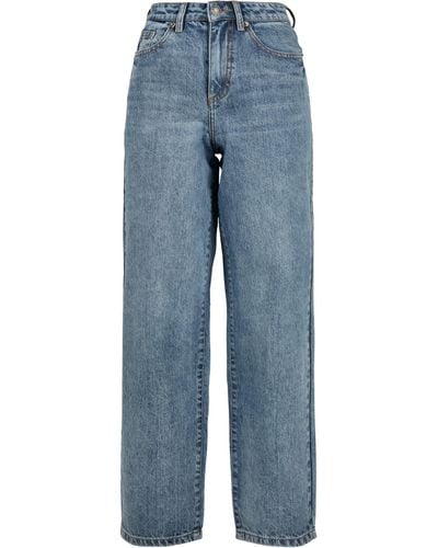 Urban Classics Bequeme Jeans Ladies High Waist 90 ́S Wide Leg Denim Pants (1-tlg) - Blau