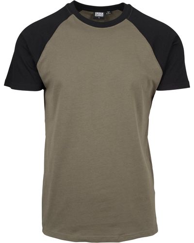 Urban Classics T-Shirt Raglan Contrast Tee - Grün