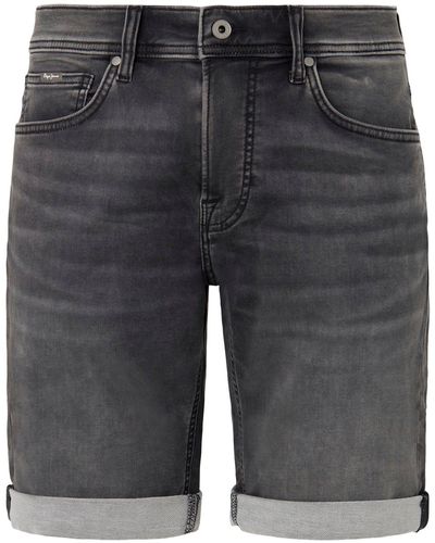 Pepe Jeans Jeansshorts mit umgeschlagenem Bund - Grau