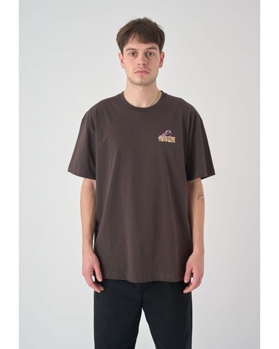 CLEPTOMANICX T-Shirt Krooked Gulls mit lockerem Schnitt - Grau