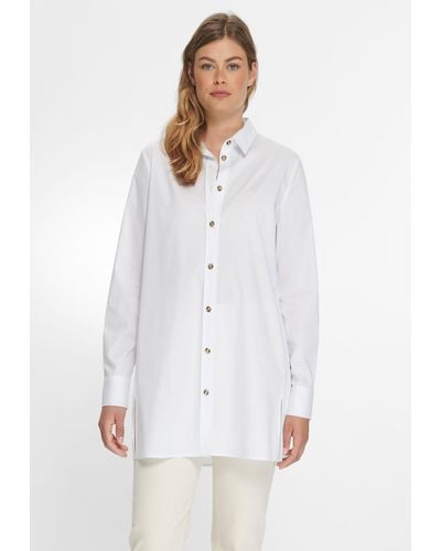 Emilia Lay Longbluse Cotton mit Knopfleiste - Weiß
