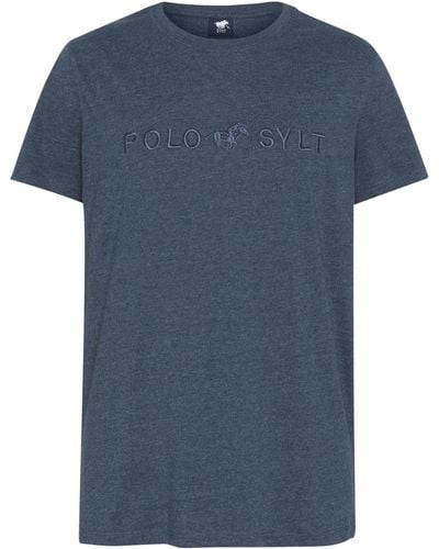 Polo Sylt Print-Shirt mit Logo-Schriftzug - Blau