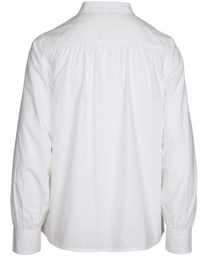 Mela Blusentop Bio--Blusenshirt 'ANISHA' mit Stehkragen - Weiß