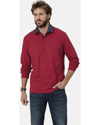 Babista Langarm-Poloshirt SILVETTO im stilvollen Piqué-Look - Rot