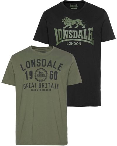 Lonsdale London T-Shirt BANGOR (Packung, 2-tlg., 2er-Pack) - Grün