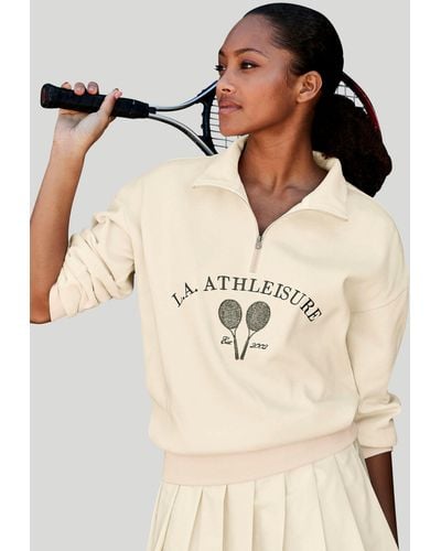 LASCANA ACTIVE Sweatshirt Tennis mit Stehkragen und Reißverschluss - Natur