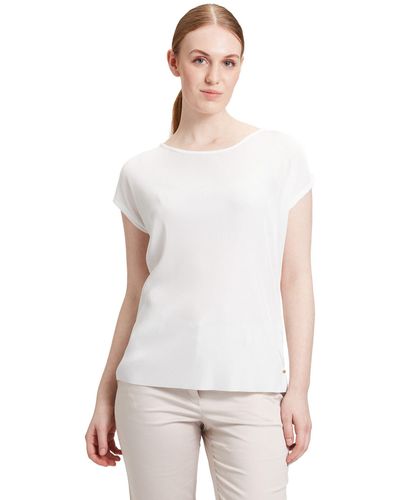 BETTY&CO T-Shirt mit (1-tlg) Plissee - Weiß