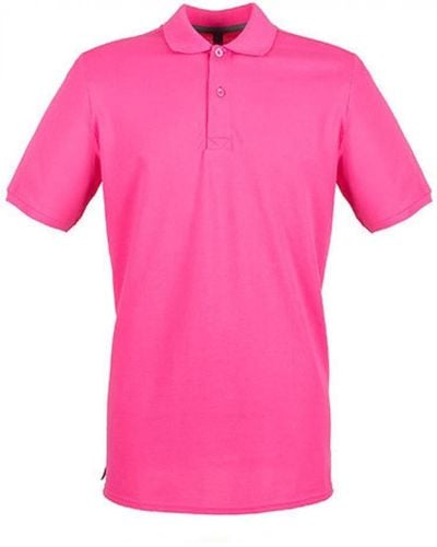 Henbury Poloshirt Modern Fit Cotton Microfine-Piqué Polo Shirt - Pink
