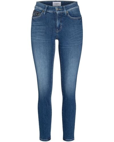 Cambio 5-Pocket- Jeans PARIS ANCLE CUT verkürzt (1-tlg) - Blau