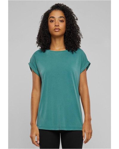 Urban Classics T-Shirt Ladies Modal Extended Shoulder Tee - Grün