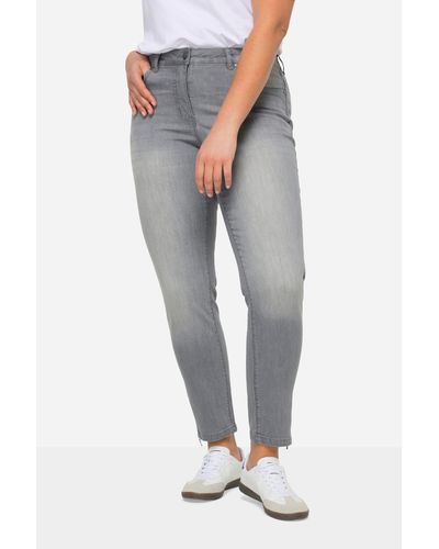 Angel of Style Röhrenjeans Jeans Irma Slim Fit Stretchkomfort 5-Pocket - Grau