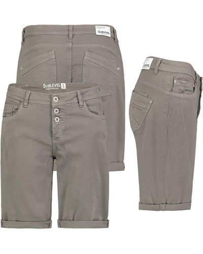 Sublevel Bermudas Jeans Shorts Bermuda Kurze Hose Short Denim Stretch - Grau