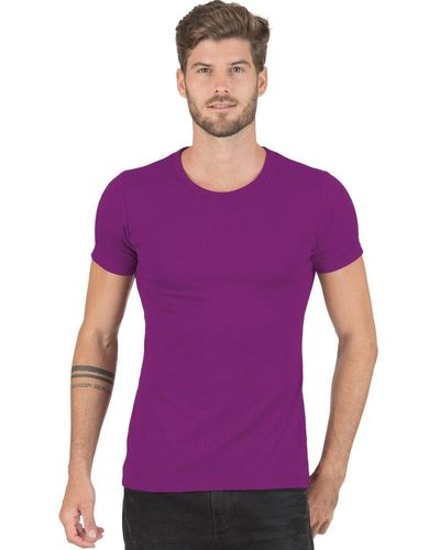 Trigema T-Shirt aus Baumwolle/Elastan (1-tlg) - Lila