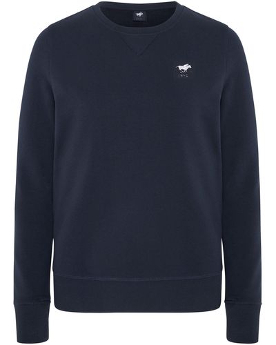 Polo Sylt Sweatshirt mit Label-Stitching - Blau
