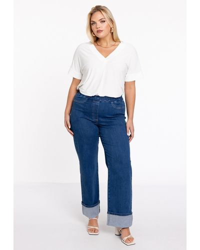Yoek High-waist-Jeans mit einem elastischen Bund - Blau