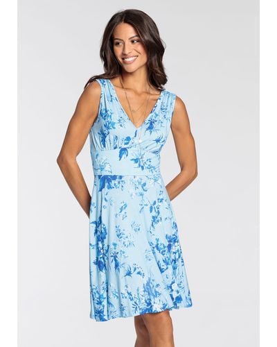 melrose Sommerkleid mit femininen Blumen-Print - Blau