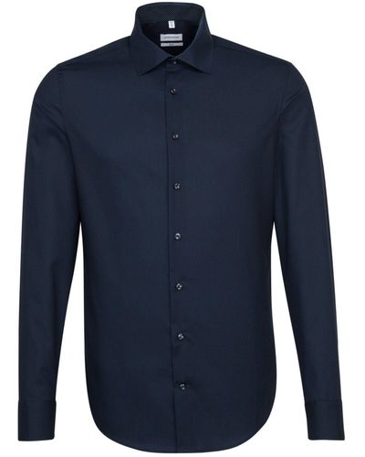 Seidensticker Businesshemd Slim Extra langer Arm Kentkragen Uni - Blau