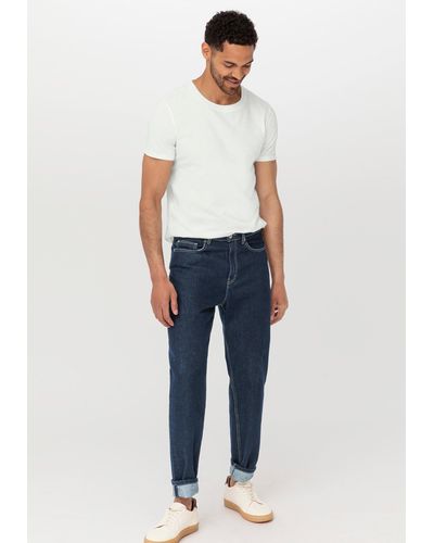 HESSNATUR Bequeme Jeans Mads Relaxed Tapered aus reinem Bio-Denim (1-tlg) - Weiß