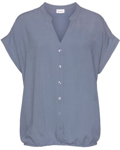 Boysen's Hemdbluse im Oversized-Style mit Ballonsaum - Blau