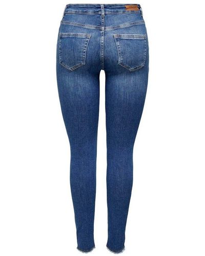 ONLY Slim-fit-Jeans ONLBLUSH MID SK ANK RW DNM REA1319 - Blau