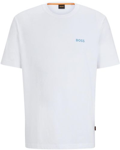 BOSS T-Shirt Te_Coral 10189487 01 - Weiß