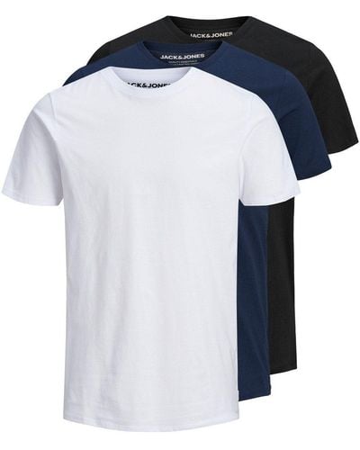 Jack & Jones & - 3er-Pack T-Shirt JceOrganic Regular-Fit Basic - Blau