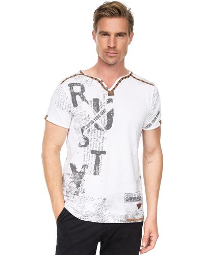Rusty Neal T-Shirt im Used-Look - Weiß