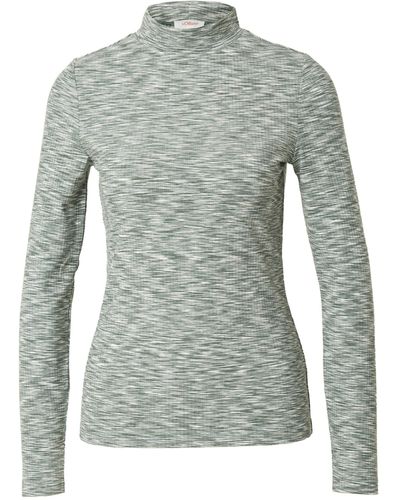 S.oliver Langarmshirt (1-tlg) Plain/ohne Details - Grau