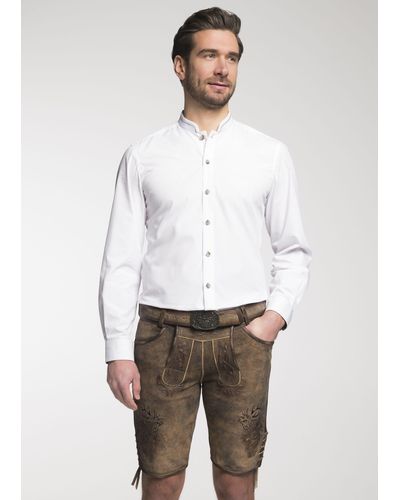 Spieth & Wensky Trachtenhemd Danton mit farblich abgestimmten Knöpfen - Weiß