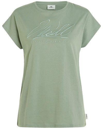 O'neill Sportswear Kurzarmshirt Oneill W Essentials Signature T-shirt - Grün