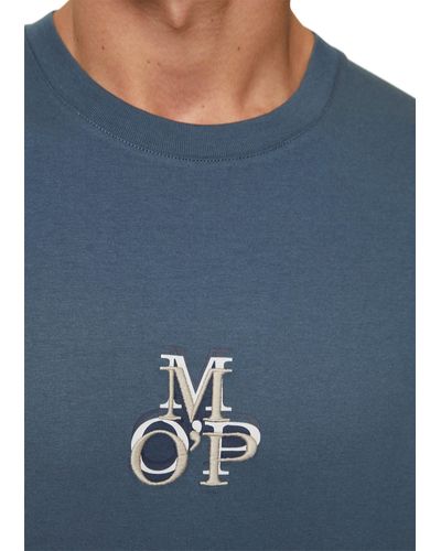 Marc O' Polo Shirt In softer Single Jersey-Qualität, Markenstickerei - Blau