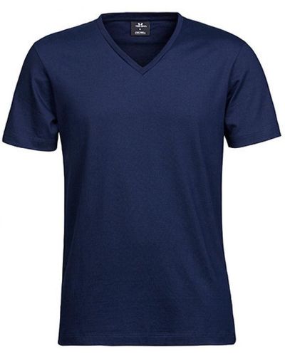 Tee Jays Mens Fashion V-Neck Soft T-Shirt - Blau