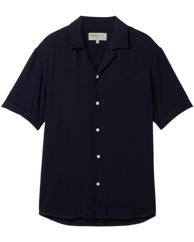 Tom Tailor Kurzarmhemd relaxed garment dye shirt - Blau