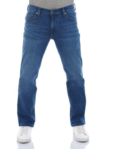 Mustang Straight-Jeans Jeanshose Tramper Regular Fit Denim Hose mit Stretch - Blau