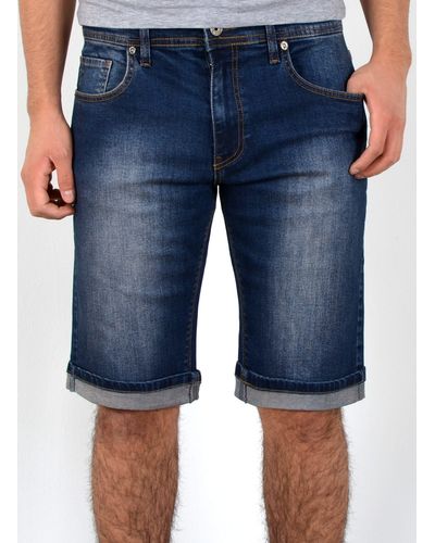 ESRA Jeansshorts A360 Jeans Shorts Hose - Blau