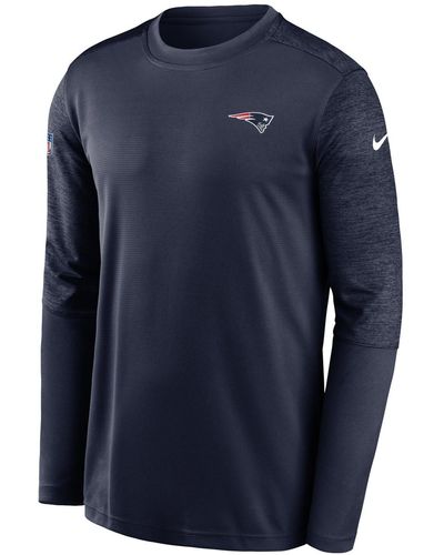 Nike Langarmshirt New England Patriots DriFIT Sideline Coach - Blau