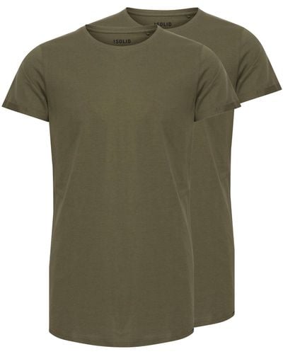 Solid Longshirt SDLongo T-Shirt im 2er-Pack - Grün