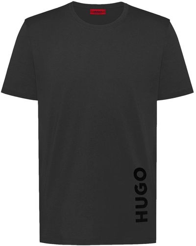 HUGO T-Shirt RN Relaxed mit UV-Schutz - Schwarz