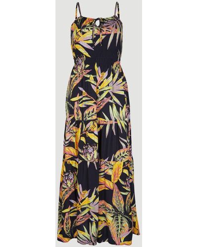 O'neill Sportswear ' Sommerkleid Maxikleid Quorra Black Tropical Flower - Weiß